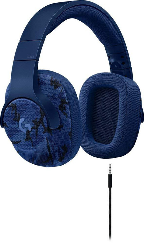 Logitech G433 7.1 Surround Sound Gaming Headset - Blue Camo, Wired - سماعة